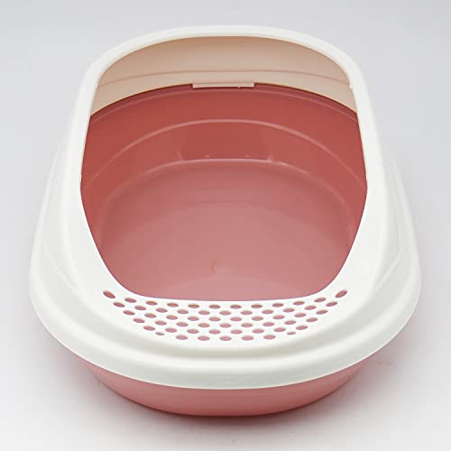 BPS Bandeja Gatos Gatitos Aseo Arenero Abierto para Mascotas Gatos Bandeja Sanitaria Plástica con Pala 3 Colores (Rojo 43x31x15 cm ) BPS-1361RJ