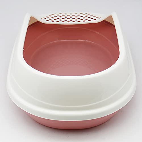 BPS Bandeja Gatos Gatitos Aseo Arenero Abierto para Mascotas Gatos Bandeja Sanitaria Plástica con Pala 3 Colores (Rojo 43x31x15 cm ) BPS-1361RJ