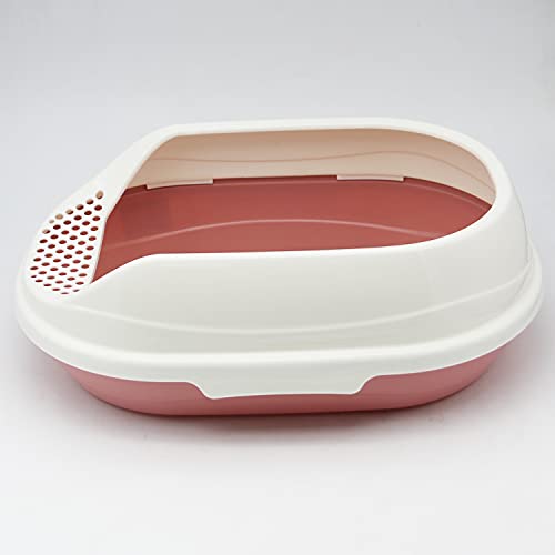 BPS Bandeja Gatos Gatitos Aseo Arenero Abierto para Mascotas Gatos Bandeja Sanitaria Plástica con Pala 3 Colores (Rojo 43x31x15 cm ) BPS-1361RJ