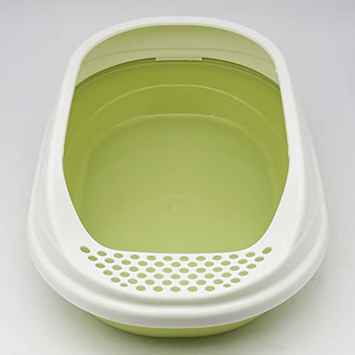 BPS Bandeja Gatos Gatitos Aseo Arenero Abierto para Mascotas Gatos Bandeja Sanitaria Plástica con Pala 3 Colores (Verde Grande) BPS-1362VE