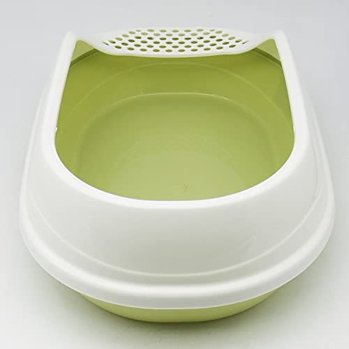 BPS Bandeja Gatos Gatitos Aseo Arenero Abierto para Mascotas Gatos Bandeja Sanitaria Plástica con Pala 3 Colores (Verde Grande) BPS-1362VE