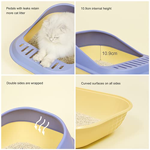 BPS Bandeja Gatos Gatitos con Pala Aseo Arenero Abierto para Mascotas Gatos Bandeja Sanitaria Plástica (Medium, Marrón) BPS-5578MA