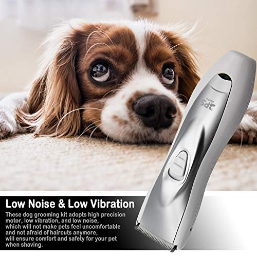 BPS Cortapelo para Perro Gato Esquiladora Eléctrica Maquina Cortar Pelo Perro Recargable Bajo Nivel de Ruido Color Plata BPS-7902