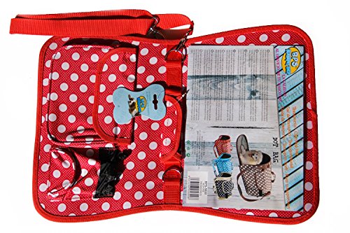 BPS (R) Portador Transportín Bolsa Bolso de Tela (Lunares) para Perro, Gato, Mascotas, Animales,Tamaño: M,43.5x25x25cm (Rojo)
