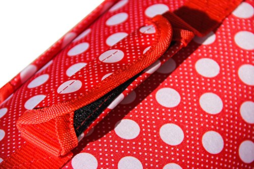BPS (R) Portador Transportín Bolsa Bolso de Tela (Lunares) para Perro, Gato, Mascotas, Animales,Tamaño: M,43.5x25x25cm (Rojo)