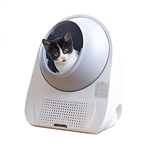 BrightFootBook Caja De Arena para Gatos Cerrada Inteligente, Limpieza Automática, Antisalpicaduras, Máquina para Palear Caca De Gatito