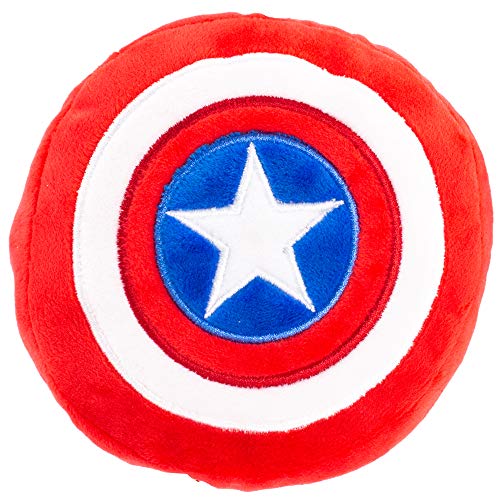 Buckle-Down - Peluche para perro con escudo del Capitán América, color rojo, blanco, azul y blanco