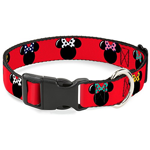 Buckle Down Silueta de Minnie Mouse Rojo/Negro/Lunares plástico Clip Collar