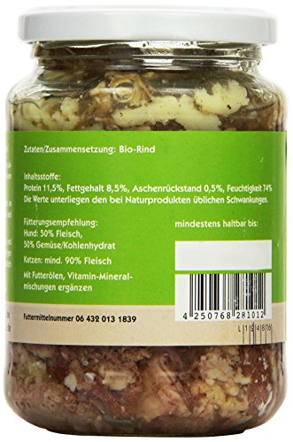 Burk 's Vacuno Pur Bio Forro de Gatos y Perros, 6 Unidades (6 x 320 g)