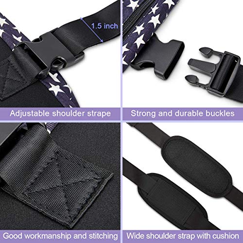 Bwiv Mochilas para Perros Mochilas Prepositiva para Perros y Gatos Mascotas Cachorros Portatíl Seguro Cómodo para Viajar Senderismo Algodón Estrellas Negras Talla M