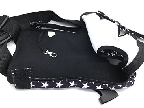 Bwiv Mochilas para Perros Mochilas Prepositiva para Perros y Gatos Mascotas Cachorros Portatíl Seguro Cómodo para Viajar Senderismo Algodón Estrellas Negras Talla M