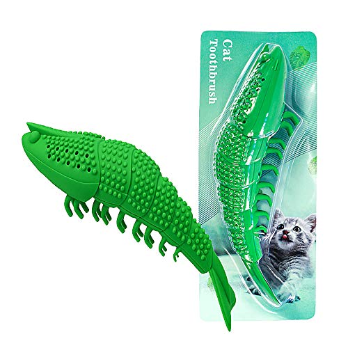 bysonice Gato Catnip Juguetes Interactivo Gato Cepillo de Dientes Masticar Juguete para Gatito Gatos Dientes Limpieza Dental Cuidado Cangrejo Forma Mascota Juguete Gato