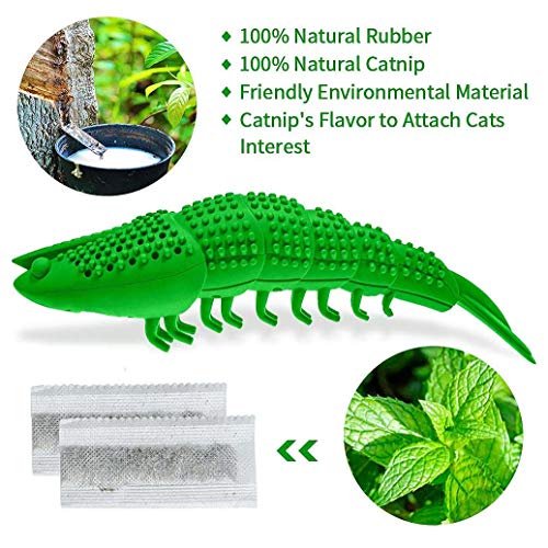 bysonice Gato Catnip Juguetes Interactivo Gato Cepillo de Dientes Masticar Juguete para Gatito Gatos Dientes Limpieza Dental Cuidado Cangrejo Forma Mascota Juguete Gato