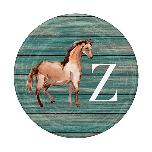 Caballo en azul para chicas que aman los caballos Letra Z PopSockets PopGrip: Agarre intercambiable para Teléfonos y Tabletas