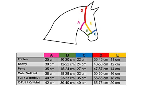 Cabestro para caballo, sangre caliente, sangre completa, sangre fría - Cabestro de establo de pasto, 2 posiciones ajustables en la correa de la barbilla y nuca, seguro y resistente (rojo, pony)