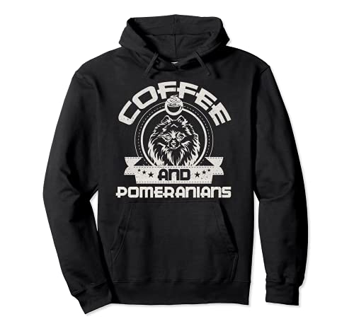 Café y Pomerania Dueño de un perro bebedor de café Sudadera con Capucha