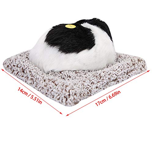 Caiqinlen Gato Negro Animal de Peluche Perro de Peluche Blanco Y Negro Cachorro de Peluche Cachorro Realista Cachorro Durmiendo Cachorro Petzzz Perro,(Perro de carbón de Bloque Blanco y Negro)