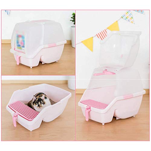 Caja de arena de gato, caja de arena totalmente cerrada con control de olor PAN, CABLE DESCUENTA CABALLA CAJA DE LA CABALLA DE PERO POR CABALLO CABLE CAJA DE LA CABA DE ARENAMIENTO (COLOR: PINTO Tamañ