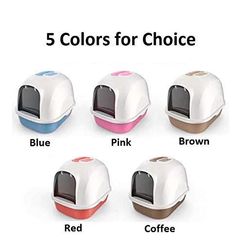 Caja de arena para gatos Arena for gatos caja de alimentos for mascotas Gran Tamaño de la litera del gato caja, Easy Clean completamente cerrado WC gato, reducir la basura dispersión Hasta el 95% de l