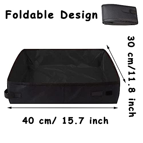 Caja de Arena para Gatos, Caja de Arena para Mascotas, Arenero para Gatos, Caja de Arena para Gatos, Bandeja de Arena para Mascotas, para Interior, Viaje, Camping, Parque (Negro)