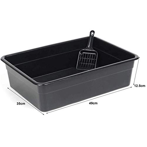 Caja de arena para gatos Camada grande abierto del gato Pan, fácil limpieza Litterbox Diseñado por los propietarios de gatos con bandeja perro gato caja de arena del gato del perro casero de la cuchar