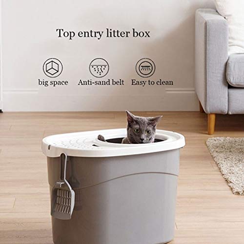 Caja de arena para gatos Personalidad de la moda Cat Aseo Suministros for mascotas Mascotas Gran Papelera de basura Cat Aseo Multicolor Opcional Caja de arena para gatos grande ( Color : Pink )