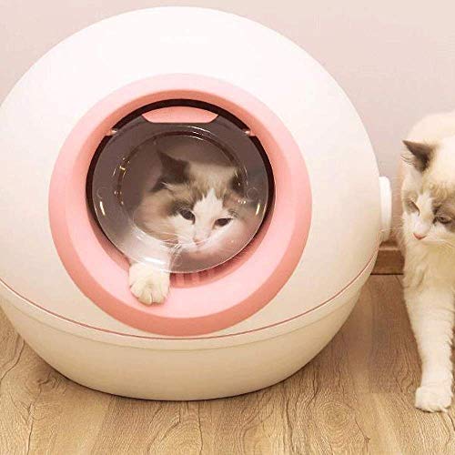 Caja de arena para gatos Tocador del gato completamente cerrado basura grandes de color rosa de una sola pieza fuentes del gato de color gris azulado alimentos for mascotas gato WC WC (Color: Azul)
