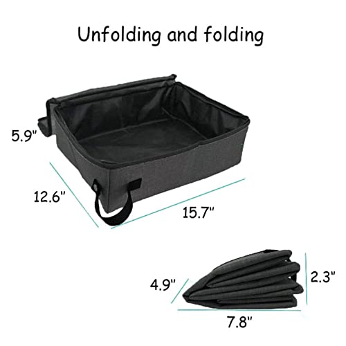Caja de Arena Plegable para Gatos, Aseo Portátil para Gatos, Caja de Arena para Gatos Plegable, Bandeja de Arena para Gatos Plegable, para Viajes, Exteriores, Parque, Hogar (Negro)