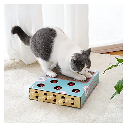 caja de música Nuevo PET 3 en 1 Hamster Solid Wood Toy Cat Toy Corrugado Cat Scratch Board Game Meow Toy Box Shake Music Cat Suplementos Cajas de música para niñas ( Color : Cat game toy box )