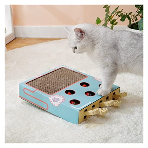caja de música Nuevo PET 3 en 1 Hamster Solid Wood Toy Cat Toy Corrugado Cat Scratch Board Game Meow Toy Box Shake Music Cat Suplementos Cajas de música para niñas ( Color : Cat game toy box )