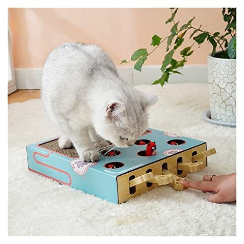 caja de música Nuevo PET 3 en 1 Hamster Solid Wood Toy Cat Toy Corrugado Cat Scratch Board Game Meow Toy Box Shake Music Cat Suplementos Cajas de música para niñas ( Color : Cat game toy box )