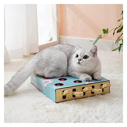 caja de música Nuevo PET 3 en 1 Hamster Solid Wood Toy Cat Toy Corrugado Cat Scratch Board Game Meow Toy Box Shake Music Cat Suplementos Cajas de música para niñas ( Color : Cat game toy box )