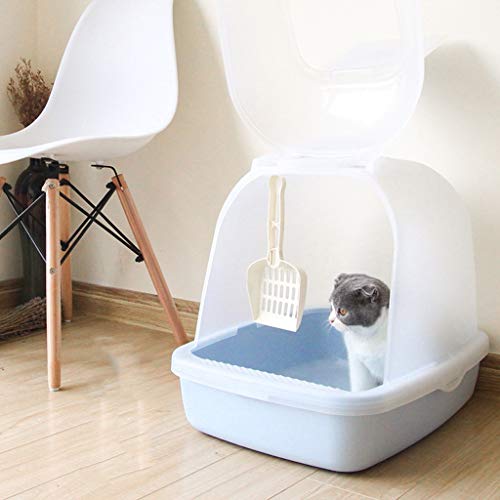 Cajas de arena Gato del animal doméstico caja de arena de doble capa caja de arena del gato completamente cerrado Extra Grande Gato kit de entrenamiento for ir al baño WC litera del gatito del gato cu