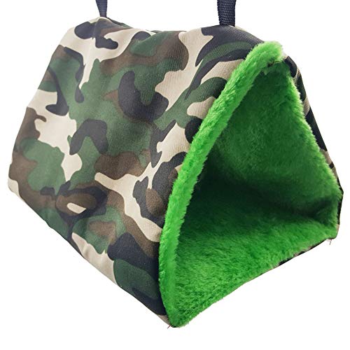 Cama Conejo Jaulas para Agapornis Choza para Loro, periquitos, periquitos, cacharros Budgie Juguetes Pájaro Suministros Pájaro de Invierno Cama Green,17