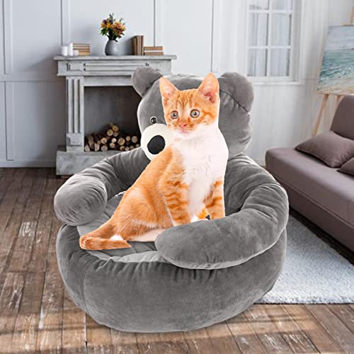 Cama de felpa para gatos y perros, cómoda y suave cama para dormir para mascotas, alfombrilla para gatos con forma de abrazo de oso, lavable a máquina, antideslizante, cama para perros para Beeyuk