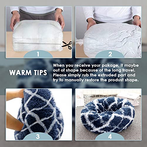 Cama De Gato 50cm Cama De Perro Mediano Pet Bed Cama Gato Redonda Cama para Mascotas Suave CáLida Cama para Perros De Felpa Cama Perros Redonda Cama para Mascotas Relajante Gatos Mullida, Amarillo