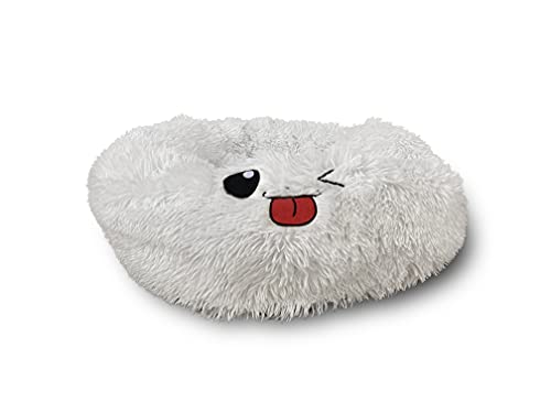 Cama de Mascota Donut Base Cama Redonda Perro, Gato, Antideslizante, cómoda Suave, mullida (Blanco)