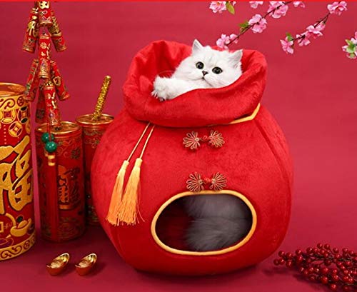 Cama De Perro Bolsa De La Fortuna Linda Mascota Gato Gatito Cama Casa Cachorro Mini Mascota Perro Cama Estera Gato Saco De Dormir Túnel Cueva Perrera