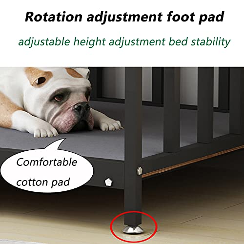 Cama del animal doméstico litera Cama para perros de hierro forjado, Cama para mascotas para perros y gatos grandes y medianos, Cama para mascotas impermeable para interi(Size:105x65x45cm,Color:black)