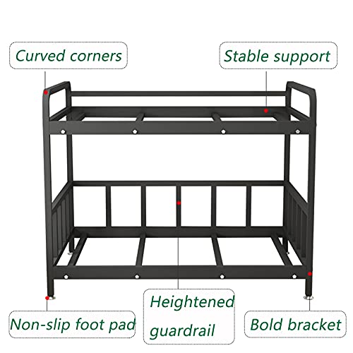 Cama del animal doméstico litera Cama para perros de hierro forjado, Cama para mascotas para perros y gatos grandes y medianos, Cama para mascotas impermeable para interi(Size:105x65x45cm,Color:black)