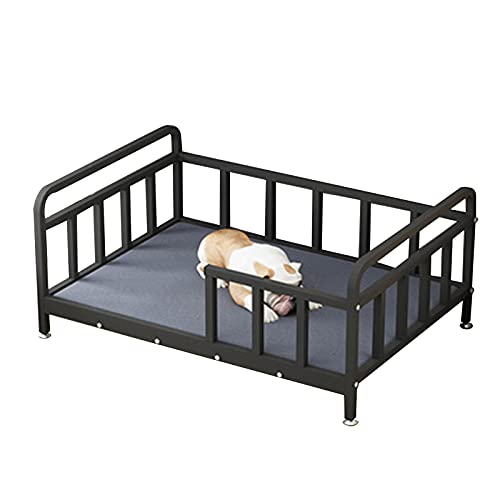 Cama del animal doméstico litera Cama para perros de hierro forjado, Cama para mascotas para perros y gatos grandes y medianos, Cama para mascotas impermeable para interi(Size:105x65x45cm,Color:black)