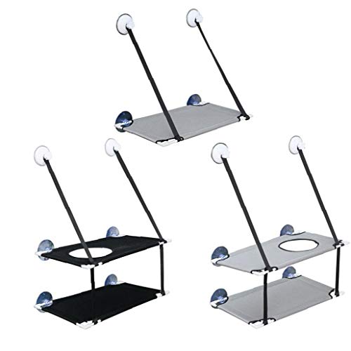 Cama del Gato Capas de Pet Ventana Perca Dobles Gato Hamaca reclinación Cama del Animal doméstico Colgante por Tomar el Sol Gris Accesorios del Gato