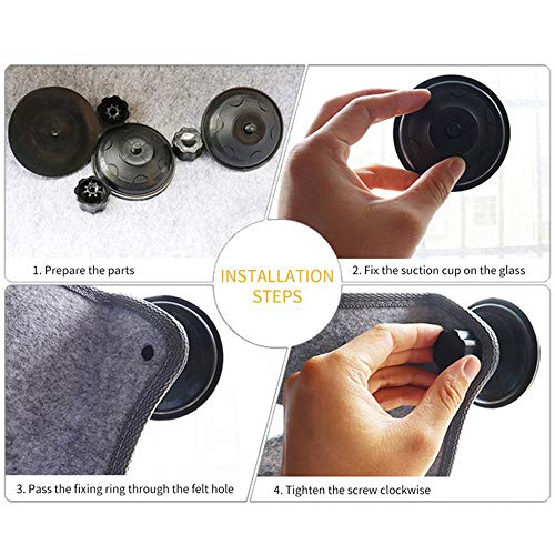 Cama del gato, gato Ventana perca Asiento ventana ventosas ahorro espacio descanso gato hamaca asiento animal doméstico estantes gato seguridad, proporcionando todo alrededor 360 ​​° Tomar el sol