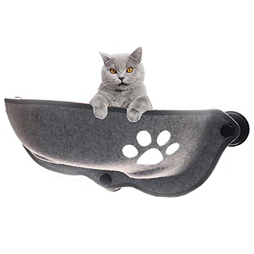 Cama del gato, gato Ventana perca Asiento ventana ventosas ahorro espacio descanso gato hamaca asiento animal doméstico estantes gato seguridad, proporcionando todo alrededor 360 ​​° Tomar el sol