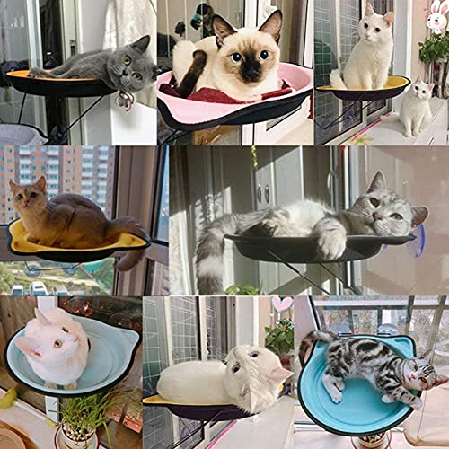 Cama Gatos Hamaca Gato Ventana Cama montada en la ventana para gatos Asiento solar Ventana Hamaca Percha Cojín Cama Estante colgante Asiento Hamaca para tomar el sol Taza de succión Nido colgante Ca