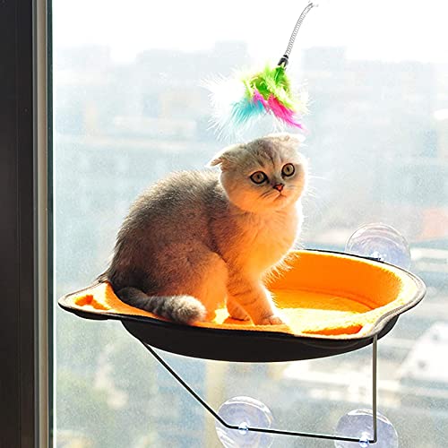 Cama Gatos Hamaca Gato Ventana Cama montada en la ventana para gatos Asiento solar Ventana Hamaca Percha Cojín Cama Estante colgante Asiento Hamaca para tomar el sol Taza de succión Nido colgante Ca