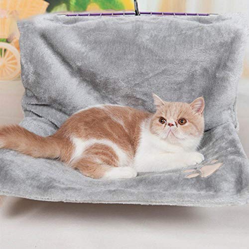 Cama para Gatos Suave y cómoda Hamacas de salón Ventana extraíble Alféizar Casa Radiador de Gato Cama Colgante Cojín Suave para Gatos Suministros para Mascotas-Negro, 55x35cm, China