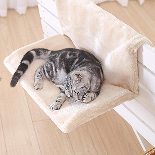 Cama para Gatos Suave y cómoda Hamacas de salón Ventana extraíble Alféizar Casa Radiador de Gato Cama Colgante Cojín Suave para Gatos Suministros para Mascotas-Negro, 55x35cm, China