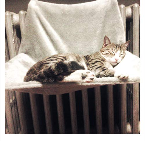 Cama para Gatos Suave y cómoda Hamacas de salón Ventana extraíble Alféizar Casa Radiador de Gato Cama Colgante Cojín Suave para Gatos Suministros para Mascotas-Negro, 55x35cm, China
