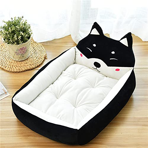 Cama para mascotas con forma de animal canasta para perros suave y esponjosa arena para gatos cama para perros cálida sofá para perros cómoda casa para mascotas amortiguar negro M：60*50*14CM